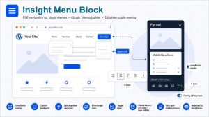 Inside Menu Block plugin - Perfect menu navigation for FSE block themes.
